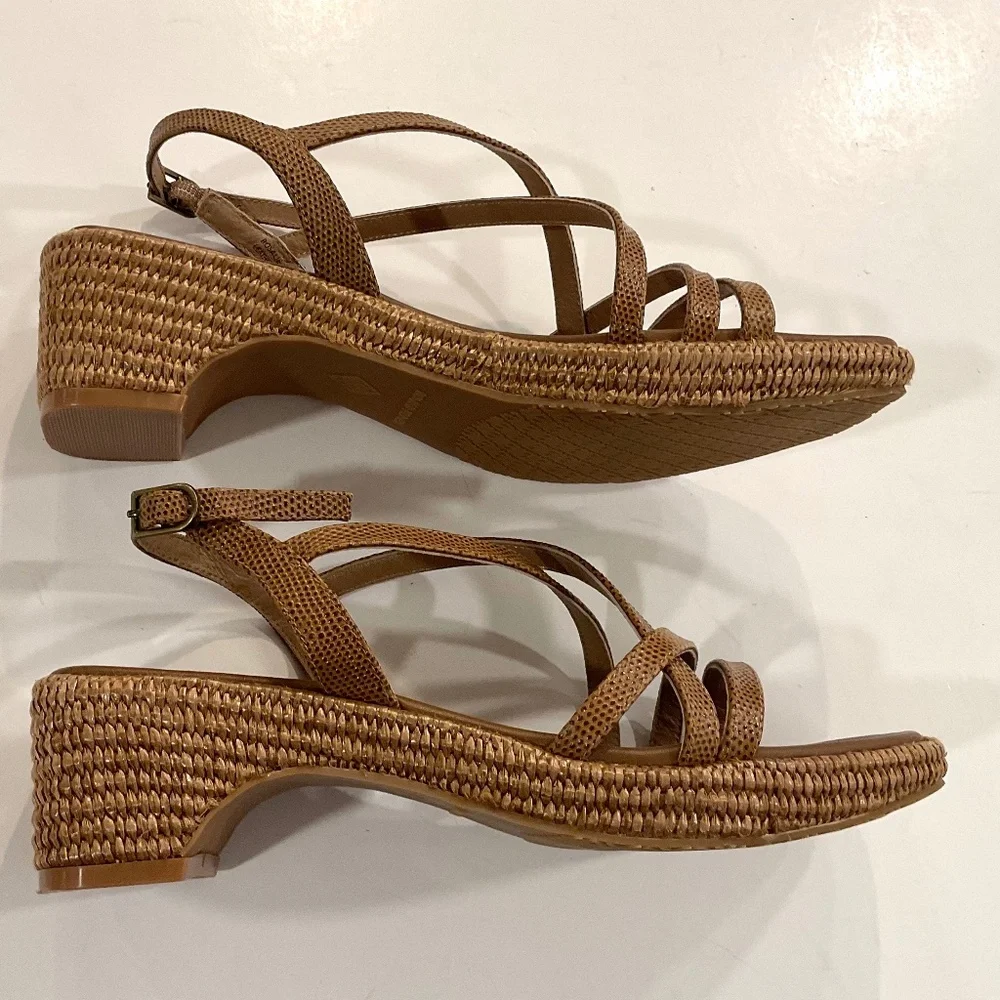 DONALD PLINER The Rosalie Platform Sandal Lizard Print Brown Size 7 LIKE NEW - Picture 3 of 9